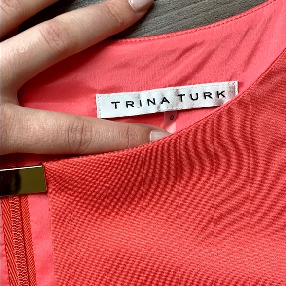 Trina Turk Salmon Peach Leatrice Long Sleeve Mini Dress - Picture 7 of 8